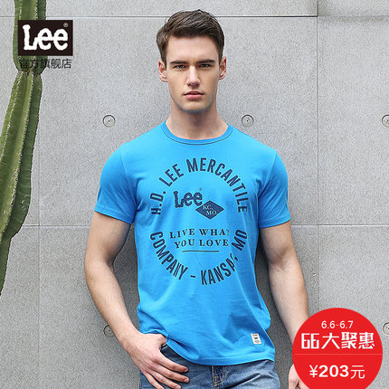 聚划算66大促！LEE圆领短袖t恤L159871NWAN8