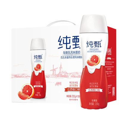 蒙牛 纯甄 红西柚小蛮腰酸奶230g*10瓶*2件
