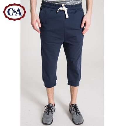 夏季单品！C＆A基本款系带中腰七分慢跑裤CA200173161