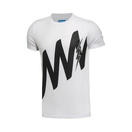 优雅气质！李宁运动生活系列纯棉短袖T恤文化衫GHSL065