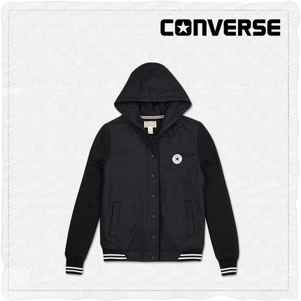 新低！CONVERSE 女款连帽棒球夹克 12887C