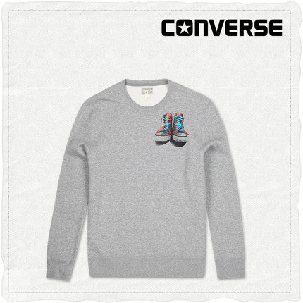 休闲百搭！CONVERSE匡威撞色帆布鞋印花长袖卫衣13480C