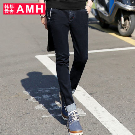 简约百搭！AMH新款修身男士牛仔长裤NZ4317