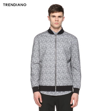 好价！TRENDIANO 棉质立领印花夹克外套3153042880