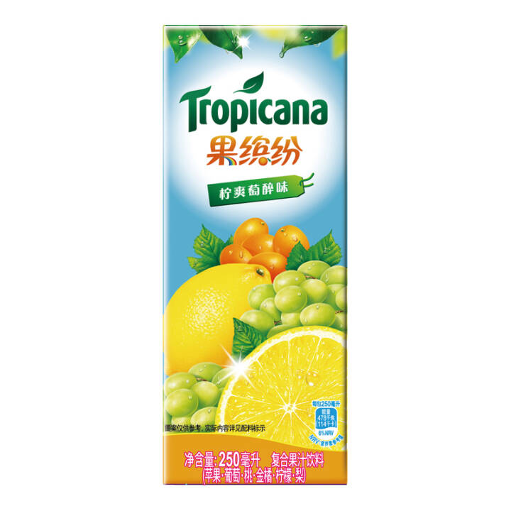 果缤纷 果汁 饮料 热带美味250ml*6瓶+柠爽葡醉味250ml*6瓶