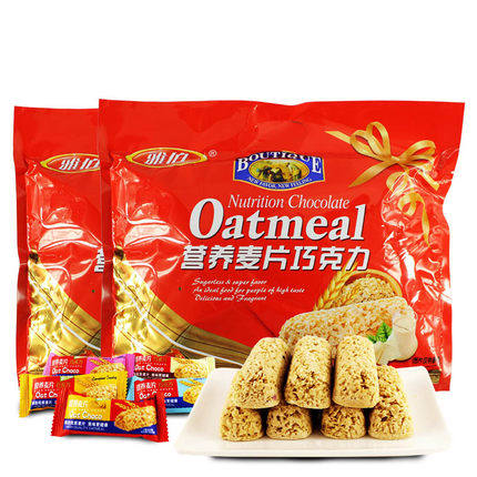 纯正口感！雅伯营养麦片燕麦巧克力棒500g*3