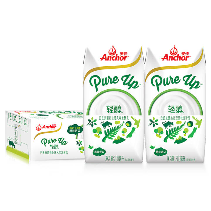 安佳 轻醇 巴氏杀菌热处理风味发酵乳 200ml*12