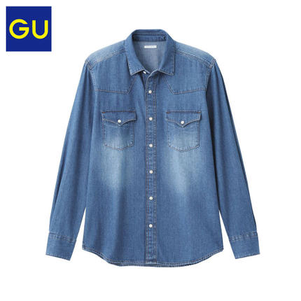 历史新低！GU极优男子牛仔西式衬衫(水洗产品)267560