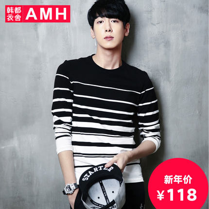 疯抢！AMH新款圆领套头长袖T恤QO5102