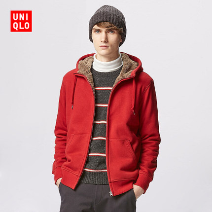 持平双11 ！优衣库 仿羊羔绒连帽茄克(长袖) 146197