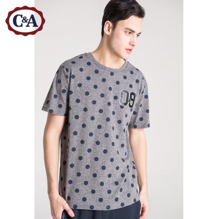 波普风！C＆A男式POP波点印花T恤CA200172575