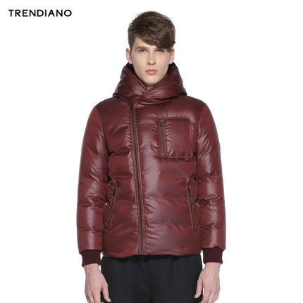 新春！TRENDIANO 连帽纯色短款羽绒服外套3144330300