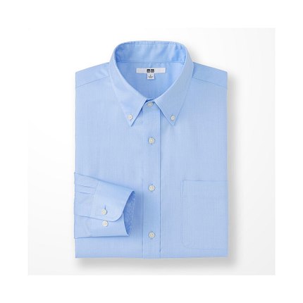 秋季单品！优衣库精纺牛津纺衬衫(长袖) 164154