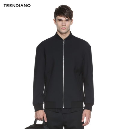 简约有型！TRENDIANO 立领纯色棒球夹克3154041460