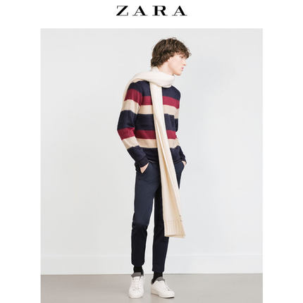 仅有大码！ZARA 男装 条纹毛料运动衫 01259309401