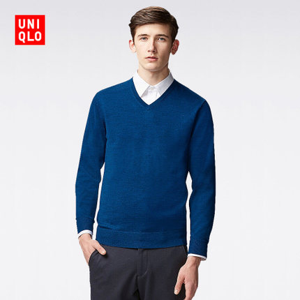 双11好价！优衣库 精纺美利奴V领针织衫(长袖) 149114