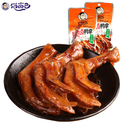 湖南风味！俏嘴巴香辣脆卤鸭掌28g*10包