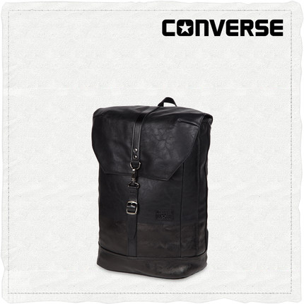 低调时尚！CONVERSE 纯色皮质时尚背包 12710C