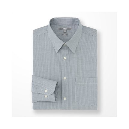 修身款式！UNIQLO优衣库男装精纺弹力修身条纹衬衫(长袖)161865