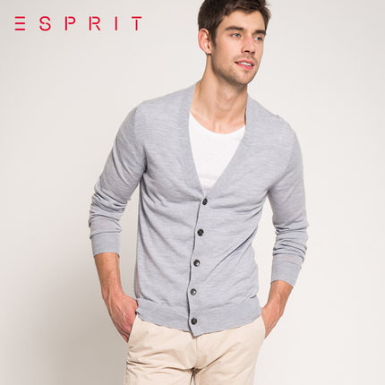 时尚款！ESPRIT V领休闲羊毛开衫-ID3371F