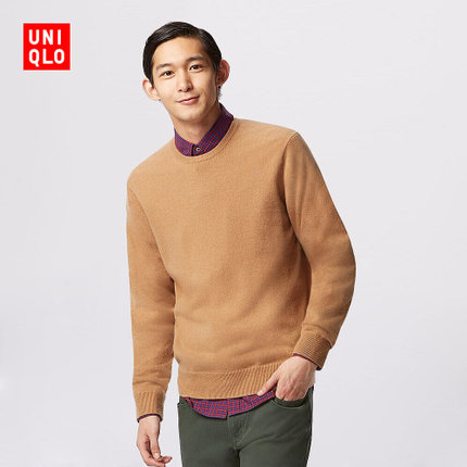 双12好价！优衣库UNIQLO男装 羊绒圆领毛衣(长袖) 149126