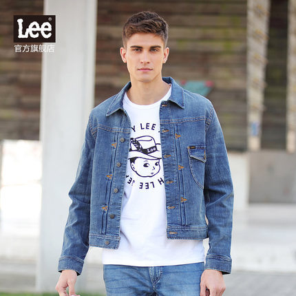 刺绣潮流！Lee男装 秋季男士 外套修身牛仔夹克 男