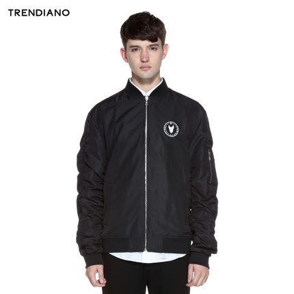 潮流时尚！TRENDIANO 刺绣立领长袖夹克3154040120