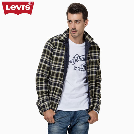 价格合适！Levi's李维斯男士纯棉格子休闲薄夹克19497-0001