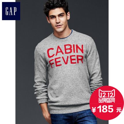 双12预售！Gap男装|含羊毛个性字母织纹混色毛衣125105