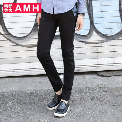 时尚百搭！AMH新款男士中腰修身迷彩休闲长裤OJ4015