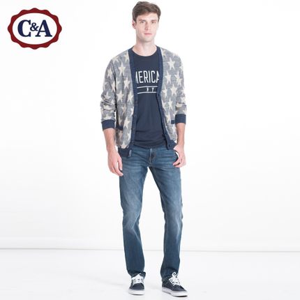 新低！C＆A 男式经典修身牛仔长裤 CA100001085