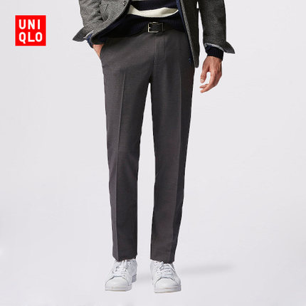 冬季必备！优衣库 HEATTECH弹力修身无褶长裤 146141