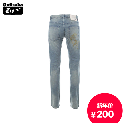 修身版型！Onitsuka Tiger鬼塚虎中性款修身牛仔裤OK267G