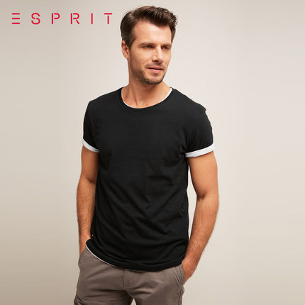 简约设计！ESPRIT EDC男士短袖T恤066CC2K002