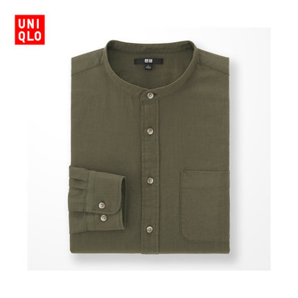 柔软立领！优衣库 196813 男士衬衫