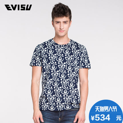 新低！EVISU 男式短袖T恤 AU15HMTS3200