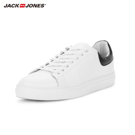 休闲时尚！杰克琼斯黑尾牛皮低帮百搭小白鞋滑板鞋
