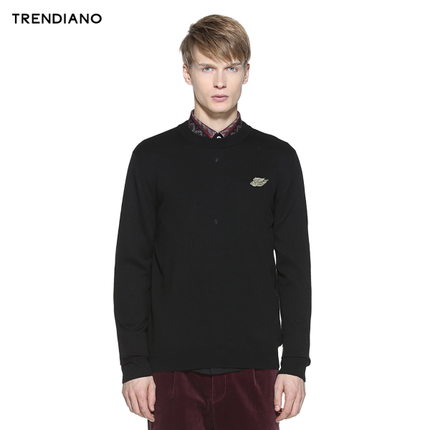 好价！TRENDIANO 男士纯色长袖毛衣314403772P