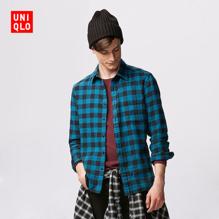 双11好价！优衣库 法兰绒格子衬衫 162201