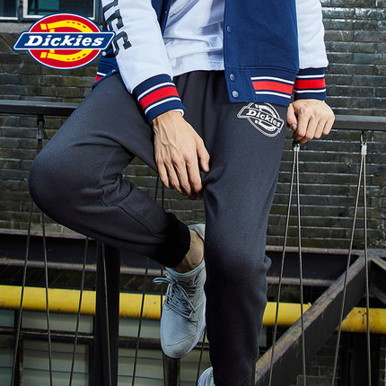时尚有型！Dickies腰部抽绳logo印花卫裤男长裤