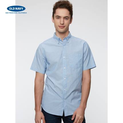 限时75折！OLD NAVY 全棉舒适短袖衬衫119947
