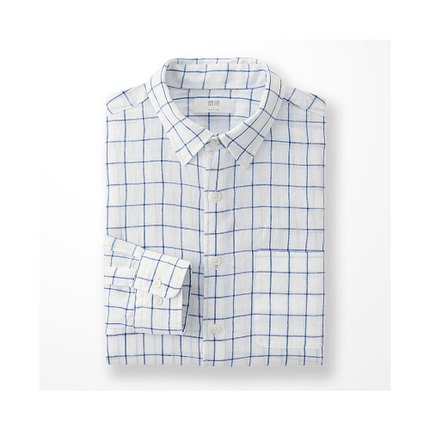 历史新低！优衣库高级麻格子衬衫(长袖) 169222