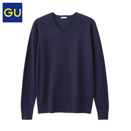 近期好价！极优GU男装 V领针织衫 267043