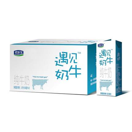 君乐宝 遇见奶牛全脂纯牛奶 250ML*12盒*3件