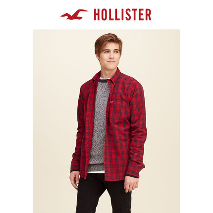 格子！Hollister格子府绸衬衫 男 108424