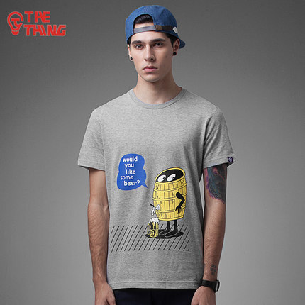 历史新低！THETHING 扎啤圆领修身短袖