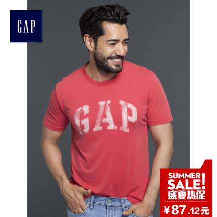 历史新低！Gap 纯棉多选色个性仿旧徽标短袖T恤200151