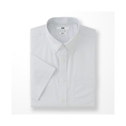 新低价！UNIQLO DRY EASY CARE男装条纹短袖衬衫 170769
