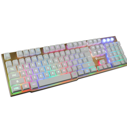 炫酷外观！魁影K2有线金属悬浮家用背光键盘