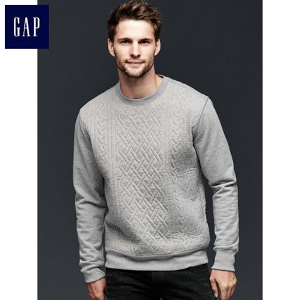 历史好价！Gap男装简约扭绳压线圆领卫衣718524